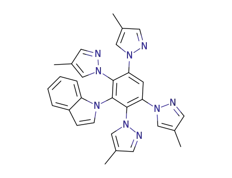1-(2,3,5,6-tetrakis(4-methyl-1H-pyrazol-1-yl)phenyl)-1H-indole
