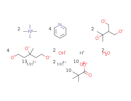 (Me4N)2[MnIII13MnIV2O10(OH)2(3-methyl-1,3,5-pentanetriol(-3H))4(2-hydroxymethyl-3-methylbutane-1,3-diol(-3H))2((CH3)3CCO2)8(py)2]((CH3)3CCO2)2H*2py*2H2O