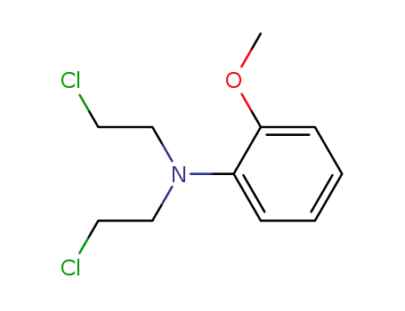 Molecular Structure of 1207-00-7 (N,N-bis(2-chloroethyl)-2-methoxyaniline)