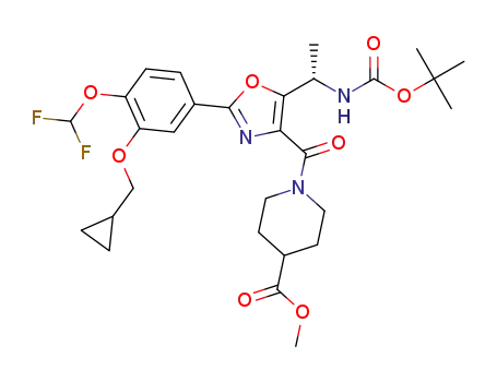 (S)-methyl 1-(5-(1-((tert-butoxycarbonyl)amino)ethyl)-2-(3-(cyclopropylmethoxy)-4-(difluoromethoxy)phenyl)-1,3-oxazole-4-carbonyl)piperidine-4-carboxylate