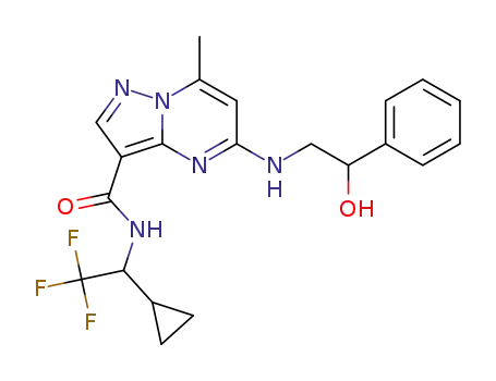 N-(1-cyclopropyl-2,2,2-trifluoroethyl)-5-(2-hydroxy-2-phenylethylamino)-7-methylpyrazolo[1,5-a]pyrimidine-3-carboxamide