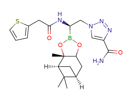 (+)-pinanediol (1R)-2-(4-carboxamido[1,2,3]triazol-1-yl)-1-(2-thienylacetylamino)ethaneboronate