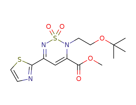 methyl 2-(2-(tert-butoxy)ethyl)-5-(thiazol-2-yl)-2H-1,2,6-thiadiazine-3-carboxylate 1,1-dioxide