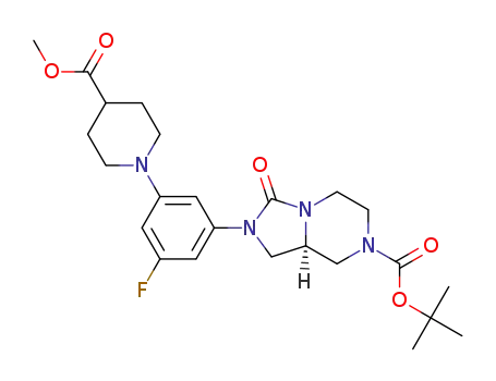 (R)-tert-butyl 2-(3-fluoro-5-(4-(methoxycarbonyl)piperidin-1-yl)phenyl)-3-oxohexahydroimidazo[1,5-a]pyrazine-7(1H)-carboxylate