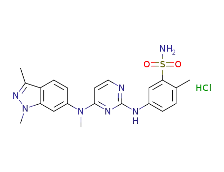 5-(4-[(1,3-dimethyl-1H-indazol-6-yl)methylamino]-pyrimidin-2-ylamino)-2-methylbenzenesulfonamide hydrochloride