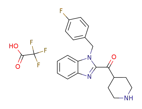 Molecular Structure of 124443-71-6 (Methanone,
[1-[(4-fluorophenyl)methyl]-1H-benzimidazol-2-yl]-4-piperidinyl-,
mono(trifluoroacetate))