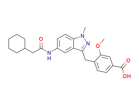 4-[5-(2-Cyclohexyl-acetylamino)-1-methyl-1H-indazol-3-ylmethyl]-3-methoxy-benzoic acid