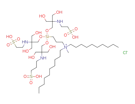 N-decyl-N-(3-(7-(3-hydroxy-2-(hydroxymethyl)-2-((2-sulfoethyl)amino)propoxy)-4,4,10,10-tetrakis(hydroxymethyl)-1,14-disulfo-6,8-dioxa-3,11-diaza-7-silatetradecan-7-yl)propyl)-N-methyldecan-1-aminium chloride