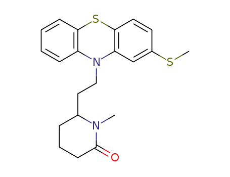 Molecular Structure of 89929-30-6 (2-Piperidinone,
1-methyl-6-[2-[2-(methylthio)-10H-phenothiazin-10-yl]ethyl]-)