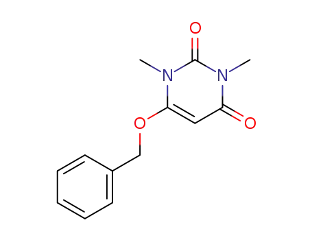 Molecular Structure of 93767-21-6 (2,4(1H,3H)-Pyrimidinedione, 1,3-dimethyl-6-(phenylmethoxy)-)