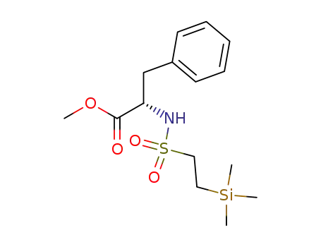 Molecular Structure of 106018-94-4 (L-Phenylalanine, N-[[2-(trimethylsilyl)ethyl]sulfonyl]-, methyl ester)