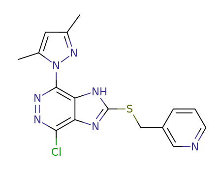 7-Chloro-4-(3,5-dimethylpyrazol-1-yl)-2-(3-picolylthio)imidazo<4,5-d>pyridazine
