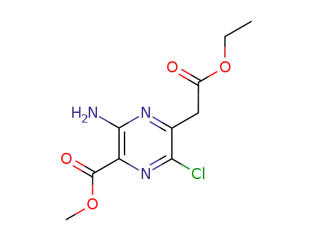Molecular Structure of 113892-80-1 (Pyrazineacetic acid, 6-amino-3-chloro-5-(methoxycarbonyl)-, ethyl ester)