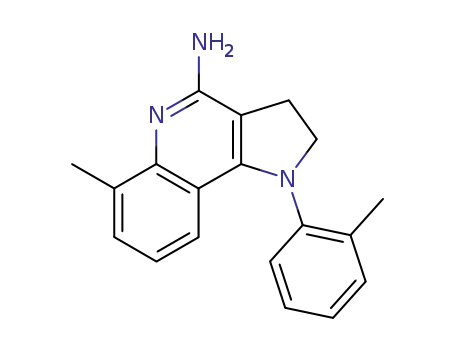 Molecular Structure of 122456-38-6 (1H-Pyrrolo[3,2-c]quinolin-4-amine,
2,3-dihydro-6-methyl-1-(2-methylphenyl)-)