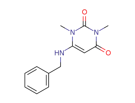 Molecular Structure of 5770-49-0 (6-(benzylamino)-1,3-dimethyl-pyrimidine-2,4-quinone)