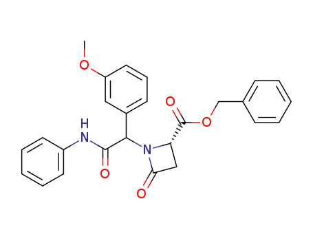 (4S)-N-phenyl-2-(4-benzyloxycarbonyl-2-oxo-azetidin-1-yl)-2-(3-methoxyphenyl)-acetamide