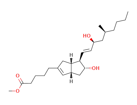 Molecular Structure of 106396-38-7 (2-Pentalenepentanoic acid, 1,3a,4,5,6,6a-hexahydro-5-hydroxy-6-(3-hydr oxy-5-methyl-1-nonenyl)-, methyl ester, (3aS-(3aalpha,5beta,6alpha(1E, 3R*,5R*),6aalpha))-)