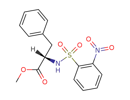 Molecular Structure of 203873-67-0 (L-Phenylalanine, N-[(2-nitrophenyl)sulfonyl]-, methyl ester)
