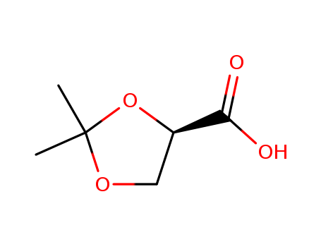 (R)-2,2-dimethyl-[1,3]dioxolane-4-carboxylic acid, (R)-2,2-dimethyl-1,3-dioxolane-4-carboxylic acid, (R)-2,3-O-isopropilidinopropionic acid, 2,3-O-isopropylidene-D-glyceric acid, 2,3-O-isopropylidene-