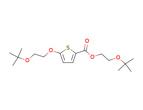 Molecular Structure of 91505-34-9 (2-Thiophenecarboxylic acid, 5-[2-(1,1-dimethylethoxy)ethoxy]-,
2-(1,1-dimethylethoxy)ethyl ester)