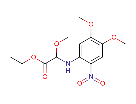 Molecular Structure of 663932-54-5 (Acetic acid, [(4,5-dimethoxy-2-nitrophenyl)amino]methoxy-, ethyl ester)