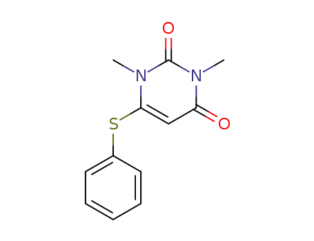 Molecular Structure of 35218-98-5 (1,3-dimethyl-6-(phenylsulfanyl)-2,4(1H,3H)-pyrimidinedione)