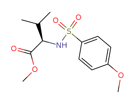 Molecular Structure of 161315-46-4 (D-Valine, N-[(4-methoxyphenyl)sulfonyl]-, methyl ester)