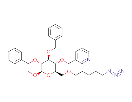 3-[(2R,3R,4S,5R,6R)-2-(5-Azido-pentyloxymethyl)-4,5-bis-benzyloxy-6-methoxy-tetrahydro-pyran-3-yloxymethyl]-pyridine