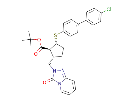 2-(4'-chloro-biphenyl-4-ylsulfanyl)-5-(3-oxo-[1,2,4]triazolo[4,3-a]pyridin-2-ylmethyl)-cyclopentanecarboxylic acid tert-butyl ester