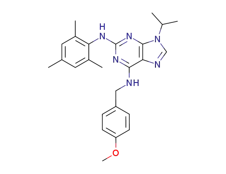 2-(2,4,6-tri-methylphenylamino)-6-(4-methoxybenzylamino)-9-isopropylpurine