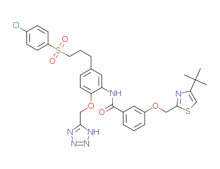 3-[(4-tert-butylthiazol-2-yl)methoxy]-5'-[3-(4-chlorobenzenesulfonyl) propyl]-2'-(1H-tetrazol-5-ylmethoxy)benzanilide