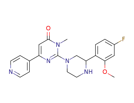 2-(2-(4-fluoro-2-methoxyphenyl)piperazin-4-yl)-3-methyl-6-(4-pyridyl)-pyrimidin-4-one