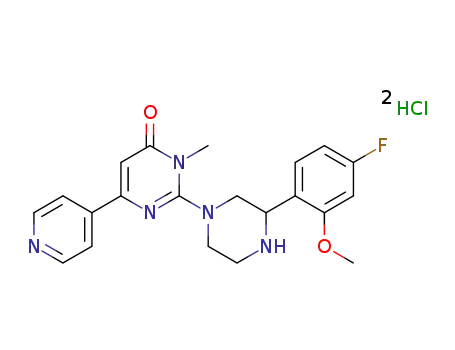 2-(2-(4-fluoro-2-methoxyphenyl)piperazin-4-yl)-3-methyl-6-(4-pyridyl)-3H-pyrimidin-4-one dihydrochloride