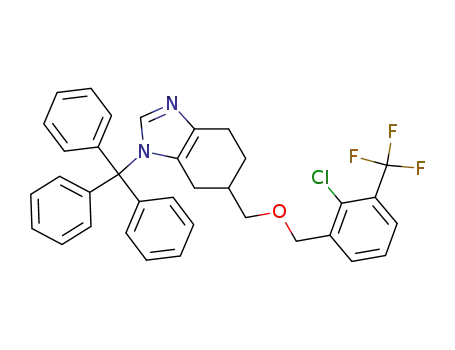 5-(2-chloro-3-(trifluoromethyl)benzyloxymethyl)-3-triphenylmethyl-4,5,6,7-tetrahydro-3H-benzimidazole