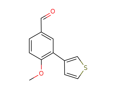Molecular Structure of 258831-59-3 (4-methoxy-3-(thiophen-3-yl)benzaldehyde)