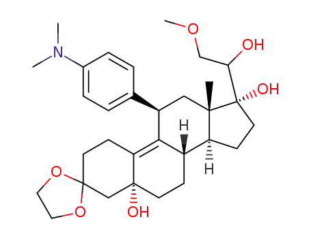 3,3-ethylenedioxy-5α,17α,20-trihydroxy-11β-[4-(N,N-dimethylamino)phenyl]-21-methoxy-19-norpregn-9-ene