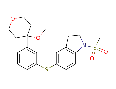 5-[3-(4-methoxytetrahydropyran-4yl)phenylthio]-N-mesylindoline