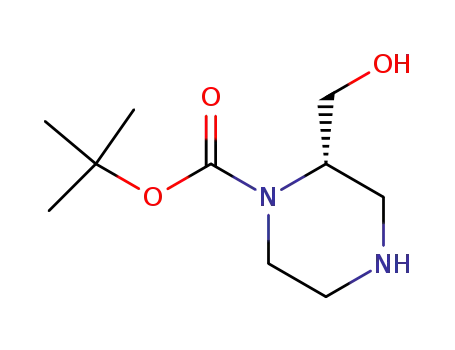 Molecular Structure of 1030377-21-9 ((R)-2-HYDROXYMETHYL-PIPERAZINE-1-CARBOXYLIC ACID TERT-BUTYL ESTER)