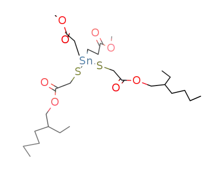 Molecular Structure of 66491-79-0 (8-Oxa-3,5-dithia-4-stannatetradecanoic acid,
10-ethyl-4,4-bis(3-methoxy-3-oxopropyl)-7-oxo-, 2-ethylhexyl ester)
