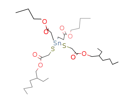Molecular Structure of 84332-98-9 (2-ethylhexyl 4,4-bis(3-butoxy-3-oxopropyl)-10-ethyl-7-oxo-8-oxa-3,5-dithia-4-stannatetradecanoate)