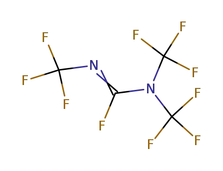 Molecular Structure of 686-39-5 (Carbamimidic fluoride, tris(trifluoromethyl)-)
