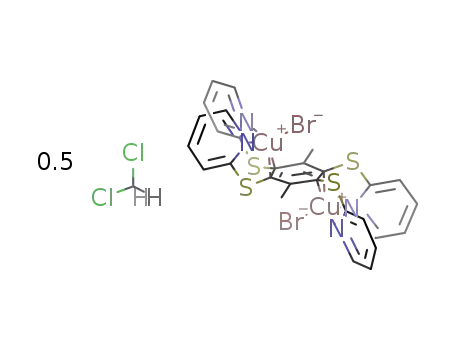 [(CuBr)2(1,2,4,5-tetrakis(pyridyl-2-thio)-p-xylene)]*0.5CH2Cl2