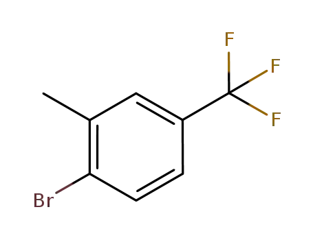 Molecular Structure of 929000-62-4 (1-Bromo-2-methyl-4-(trifluoromethyl)benzene, 2-bromo-5-trifluoromethyltoluene)