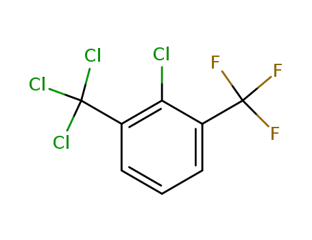 Molecular Structure of 63430-03-5 (Benzene, 2-chloro-1-(trichloromethyl)-3-(trifluoromethyl)-)
