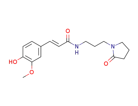 (E)-3-(4-hydroxy-3-methoxyphenyl)-N-(3-(2-oxopyrrolidin-1-yl)propyl)acrylamide