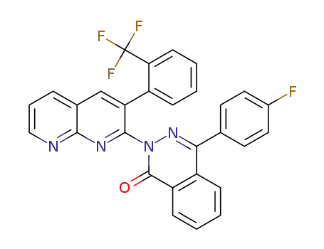 4-(4-fluorophenyl)-2-(3-(2-(trifluoromethyl)phenyl)-1,8-naphthyridin-2-yl)phthalazin-1(2H)-one