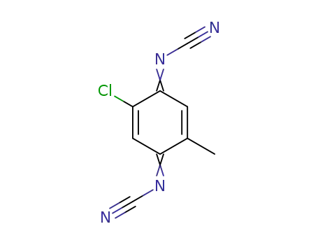 Molecular Structure of 98507-22-3 (N,N'-Dicyano-2-methyl-5-chloro-1,4-benzoquinone diimine)