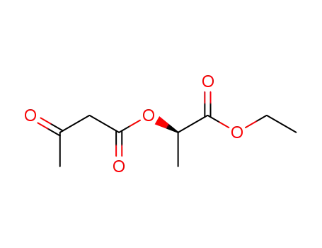 Molecular Structure of 143444-49-9 (Butanoic acid, 3-oxo-, 2-ethoxy-1-methyl-2-oxoethyl ester, (R)-)