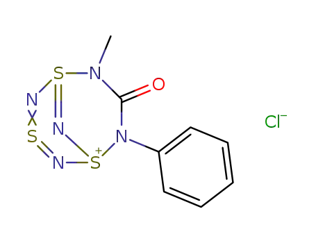 6-Methyl-7-oxo-8-phenyl-1λ3-thionia-3λ4,5λ4-dithia-2,4,6,8,9-pentaazabicyclo<3.3.1>nona-2,3,5(9)-trien-chlorid