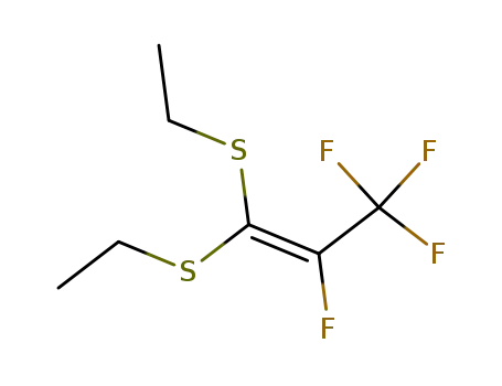 Molecular Structure of 145327-75-9 (1-Propene, 1,1-bis(ethylthio)-2,3,3,3-tetrafluoro-)